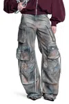 Attico Woman Grey Jeans In Gray