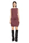 Attico Mini Dress Slim Con Scollo Ampio In Purple