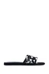Attico Grid Studded Flats In Black