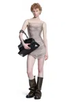 Attico Woman Silver Dresses In Neutral