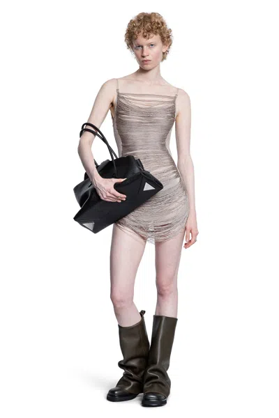 Attico Woman Silver Dresses In Neutral