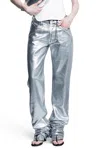 Attico Woman Silver Jeans In Silver