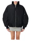 Attico Bomber Jacket With Bishop Sleeves In Black