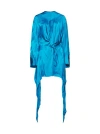Attico Women's Asymmetric Satin Mini Dress In Turquoise