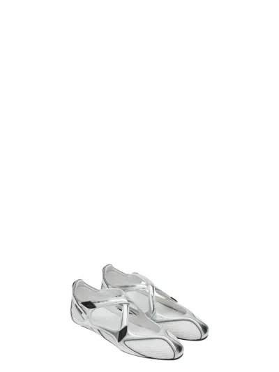 ATTICO WOMEN'S BALLERINA FLAT FLOOR 01 SILVER