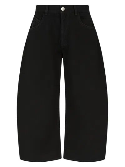 Attico Women's Barrel Mid-rise Jeans In Black