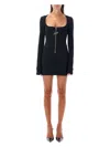 Attico Women's Big Zip Mini Dress In Black