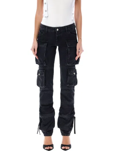 Attico Women's Black Cargo Jeans