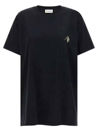 Attico Black Graphic Crew Neck T-shirt