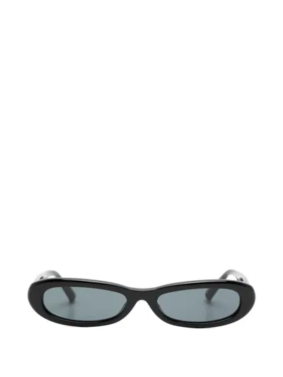 Attico Women Black Oval Sunglasses In Yellow