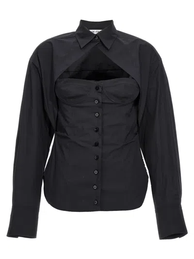 ATTICO WOMEN BLACK REGULAR SOLID SHIRT, S LUXURY SHIRTS FOR WOMEN DARVEYS