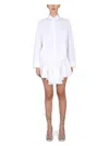 Attico Candice Chemisier Minidress With Pleated Detail In White