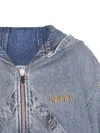 Attico Hooded Ribbed Cuffs Hem Jacket In Blue