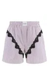 Attico Mini Striped Short Pants For Women In Prune