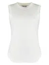 Attico Reese Cotton Jersey Tank Top In White