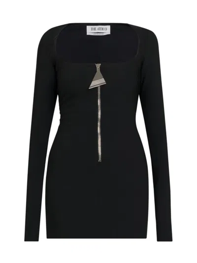 Attico Scoop-neck Mini Dress In Black