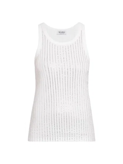 Attico Women's Crystal Tank Top In White