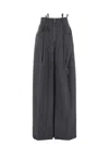 Attico Dark Grey Wool Blend Palazzo Pant