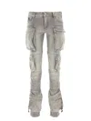 Attico Denim Trousers With Waist Belt Loops In Gray
