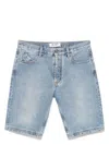 Attico Denim Shorts With Belt Loops In Clear Blue