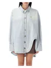 Attico "diana'' Sky Blue Shirt Jacket In Sky Blue