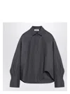 Attico Dark Grey Wool Blend Eliza Shirt In Grey