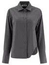 Attico Dark Grey Wool Blend Eliza Shirt In Grey