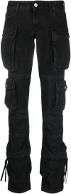 Attico Essie Flared Cargo Pants In Black