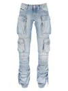 Attico Essie Flared Cargo Pants In Blue