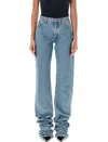 Attico Pantaloni Lunghi Straight Leg In Sky Blue
