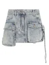 Attico Bleached Blue Fay Cotton Mini Skirt