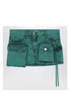 Attico Fay Mini Cargo Denim Skirt