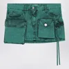 Attico Fay Mini Cargo Denim Skirt