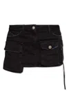 Attico 'fay' Black Mini-skirt With Oversized Cargo Pockets In Black