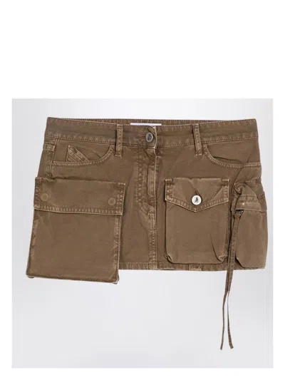 ATTICO WOMEN'S FAY KHAKI CARGO MINISKIRT