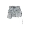Attico Bleached Blue Fay Cotton Mini Skirt In Blue