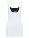 Attico Light Blue Flat Ribbed Tank Top In Blue