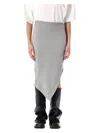 Attico Melange Grey And Beige Midi Skirt In Grey Melange
