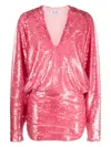 Attico Gael Sequin-embellished Minidress In Pink