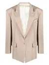 Attico Glen Blazer In Nude & Neutrals