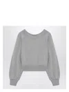 ATTICO WOMEN'S GRAY MÃ©LANGE/BEIGE SWEATSHIRT WITH CUT OUT