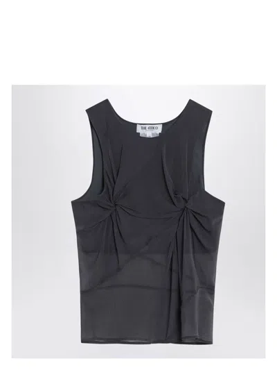 ATTICO WOMEN'S GRAY SILK TANK TOP