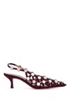Attico Grid Pumps Bordeaux In Burgundy