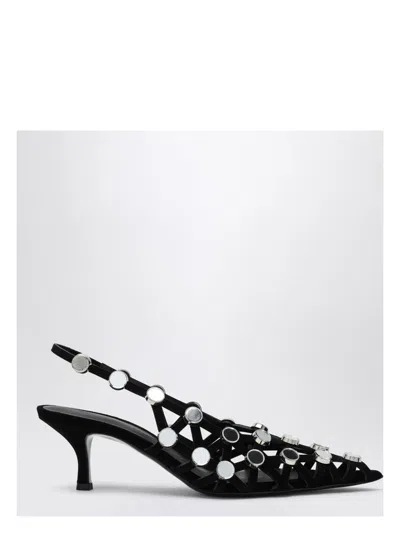 ATTICO WOMEN'S GRID SLINGBACK PUMPS