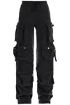 Attico Fern Low-rise Cargo Pants In Black