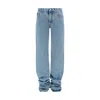 Attico Extra Long Slouchy Denim Jeans For Tall Individuals In Blue