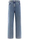 Attico Embroidered-logo Straight-leg Jeans In Multi