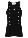 Attico Black Cotton Tank Top In Black