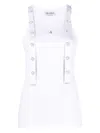 Attico Strap Detail Ribbed Tank Top In White