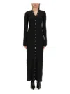 Attico Black Viscose Long Cardigan In Black